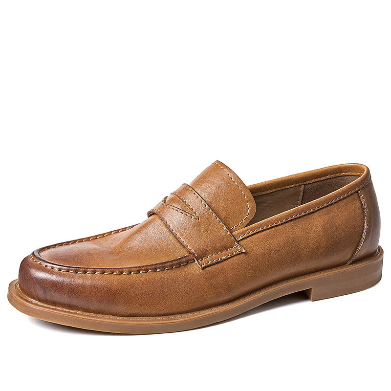 春季透气软皮软底豆豆鞋真皮男士休闲皮鞋商务牛皮一脚蹬乐福鞋子,淘宝优惠券,粉丝福利购,淘宝优惠卷
