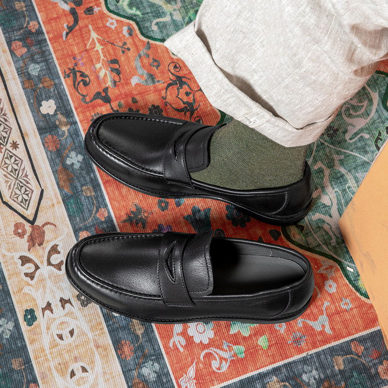 春季透气软皮软底豆豆鞋真皮男士休闲皮鞋商务牛皮一脚蹬乐福鞋子,淘宝优惠券,粉丝福利购,淘宝优惠卷
