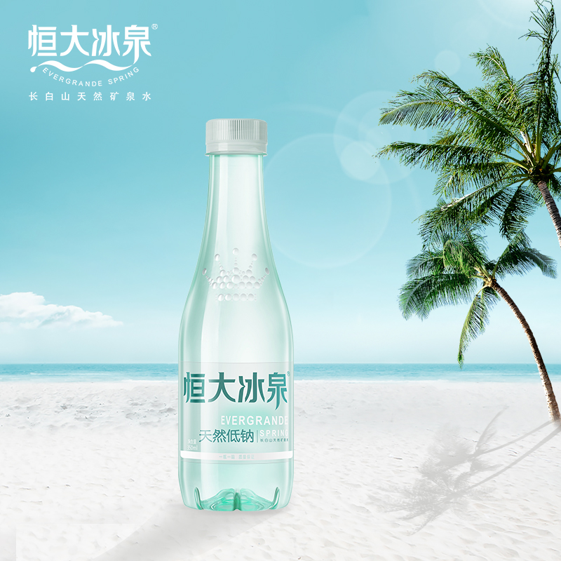 恒大冰泉低钠长白山天然矿泉水饮用水非纯净水350mL*24小瓶*5箱装 - 图2