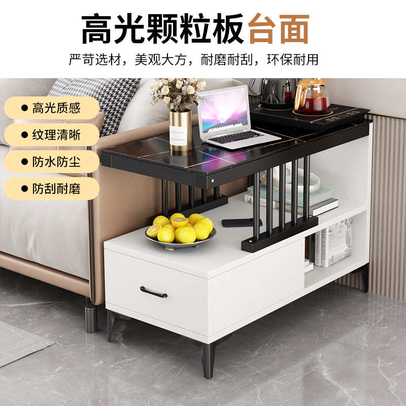 沙发边几茶几可移动客厅家用创意床头柜侧边柜意式极简多功能角几 - 图0