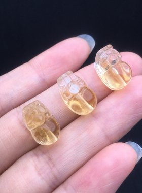 天然黄水晶貔貅配饰配件