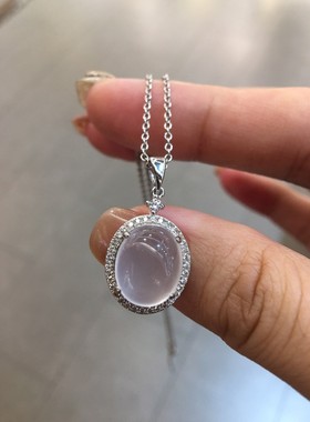 新中式高冰玉吊坠项链女高级感轻奢小众气质锁骨链2024年新款