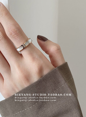 轻奢戒指精致高级感镶百搭贝母