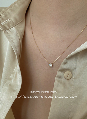 ZUORAN 韩风ins精致气质一颗锆石简约轻奢时尚锁骨链百搭项链N04