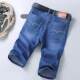 Denim summer straight cropped mid-length pants, thin and wear-resistant