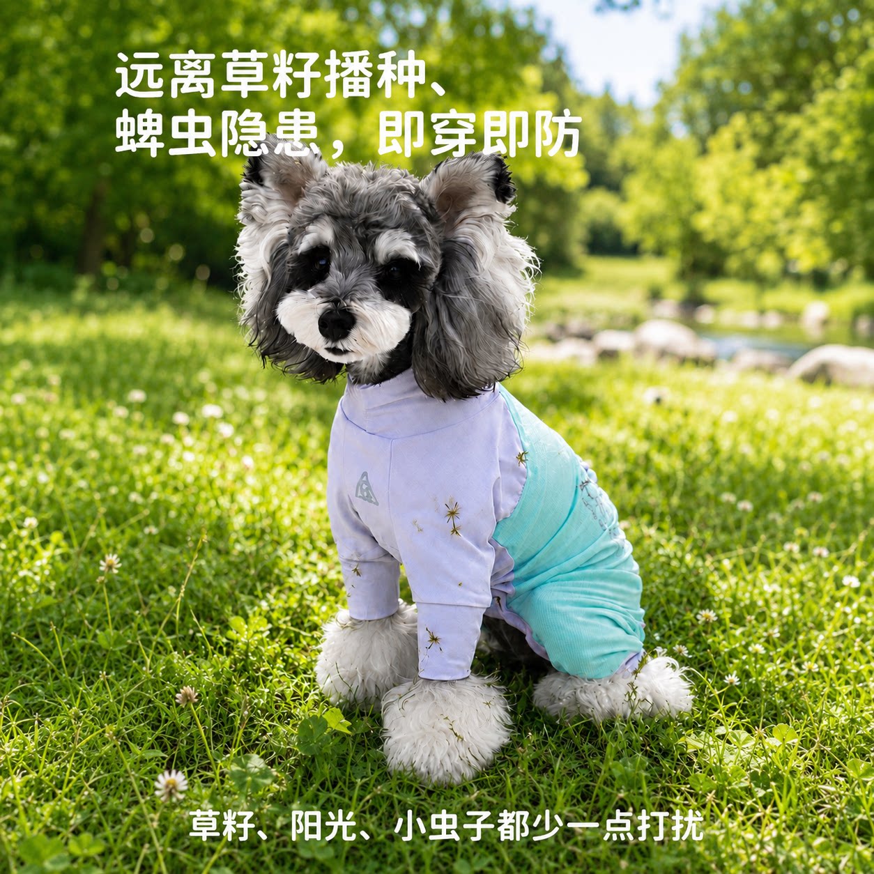 BORORO dog cool clothes, sun protection clothes, summer thin clothes, insect-proof pet schnauzer puppy four-legged clothes