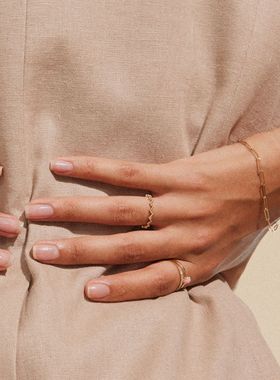 【明星同款】Stanza简尚回形针14k金手链男女同款轻奢小众