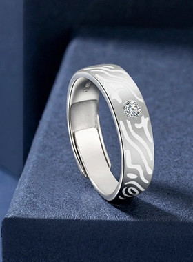 钻石纯银电镀白金情侣对戒买买