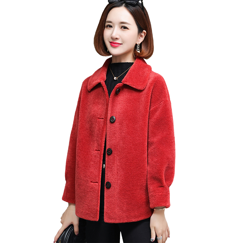 羊剪绒大衣女新款2025冬装简约休闲大牌高端羊羔毛毛颗粒皮草外套,淘宝优惠券,粉丝福利购,淘宝优惠卷