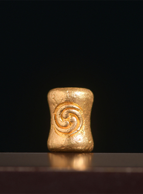 手工錾刻古法黄金老金鹿纹喜旋