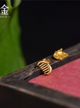 足金手古法黄金小梳子一梳百顺