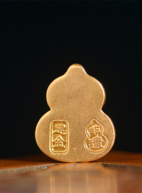 手工錾刻古法黄金炸金珠宝葫芦