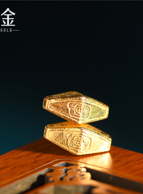 恋金 足金手工錾刻古法黄金 平安福多棱隔珠 吊坠项链diy配件