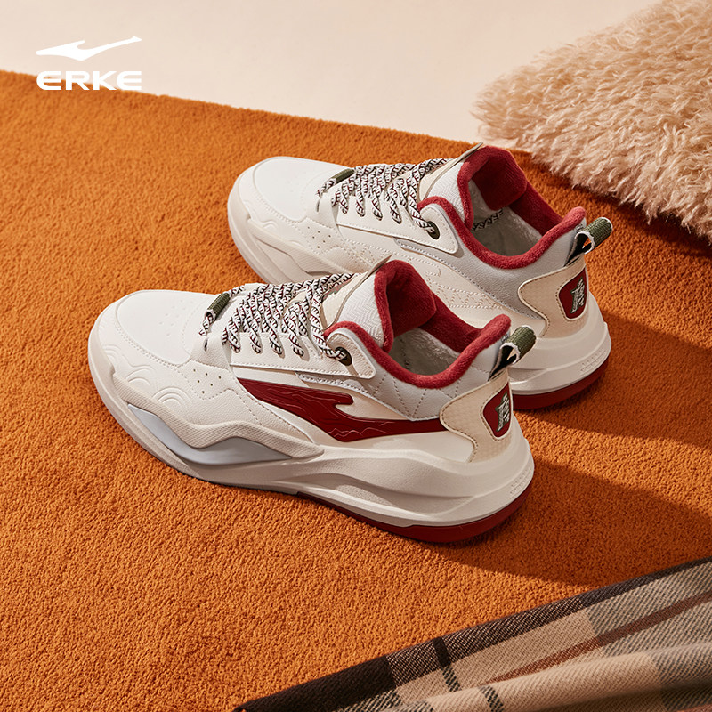 唐宫鸿星尔克板鞋冬季男鞋皮面青少年高帮鞋子保暖棉鞋加绒运动鞋,淘宝优惠券,粉丝福利购,淘宝优惠卷