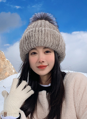 冬季韩版女百搭水貂毛皮草帽子