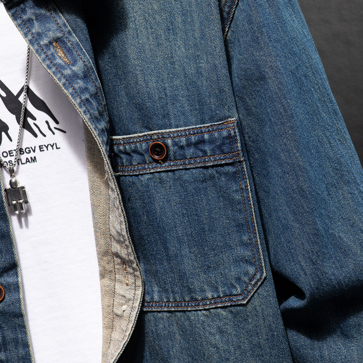 2025新款秋季牛仔衬衫男宽松休闲长袖衬衫潮流水洗男装寸衣痞帅,淘宝优惠券,粉丝福利购,淘宝优惠卷