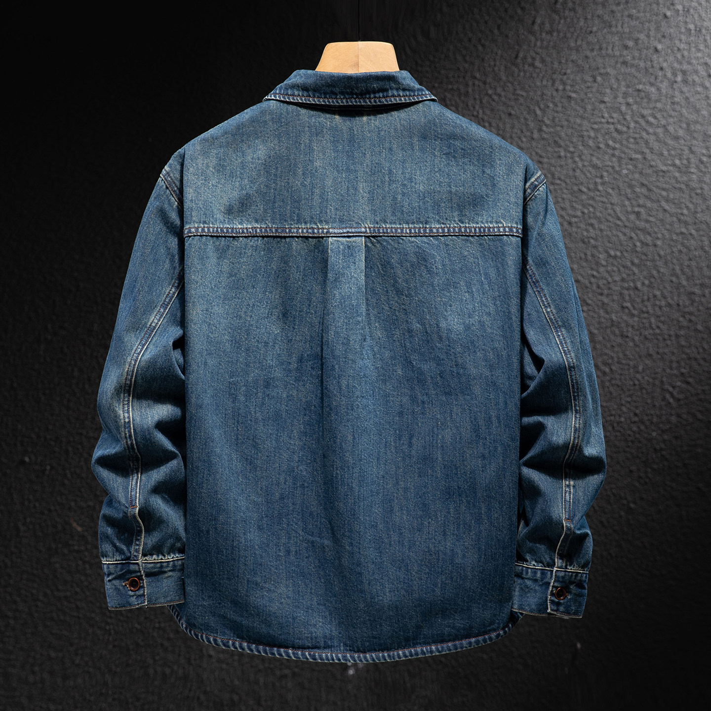 2025新款秋季牛仔衬衫男宽松休闲长袖衬衫潮流水洗男装寸衣痞帅,淘宝优惠券,粉丝福利购,淘宝优惠卷