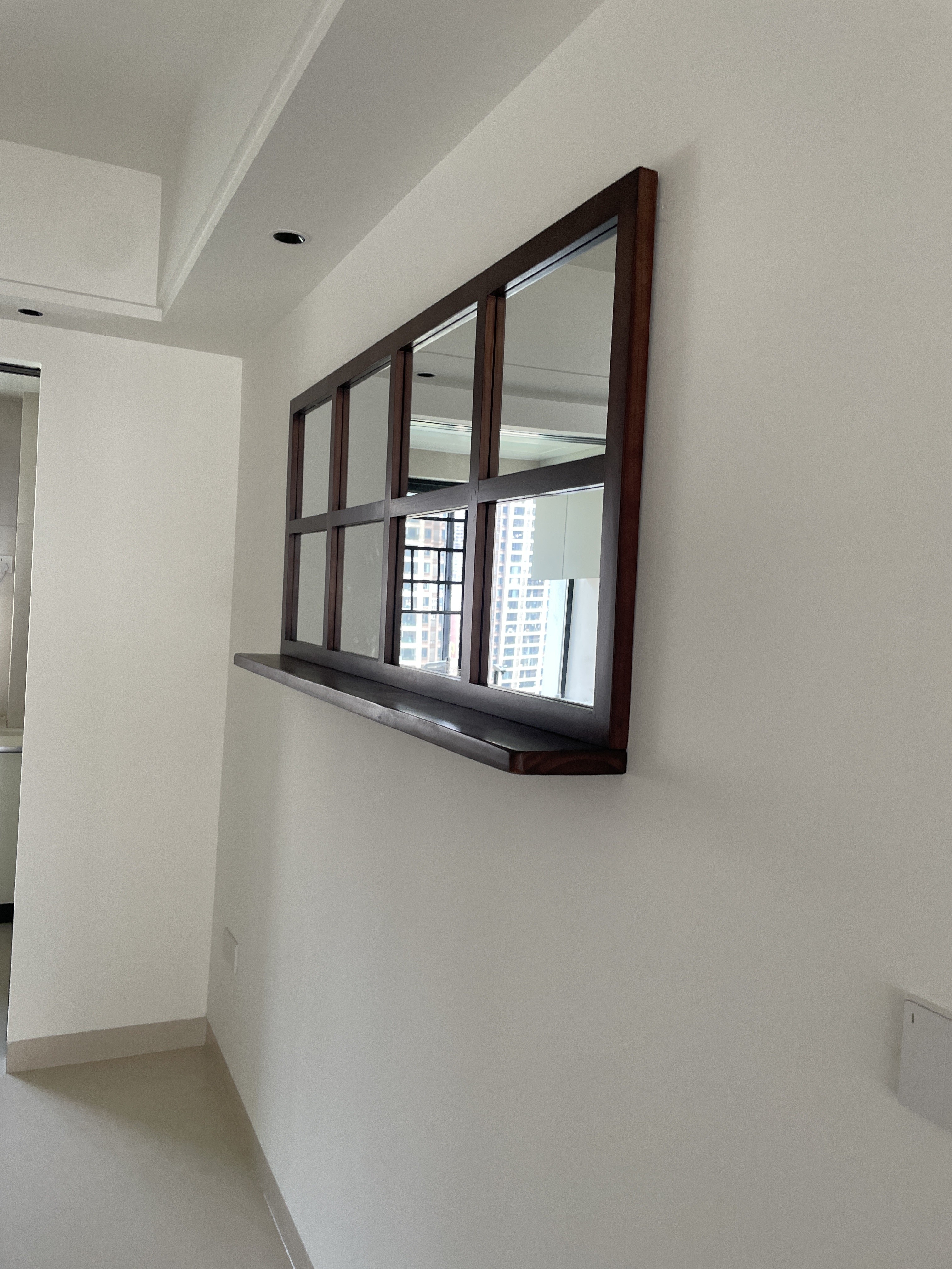 中古风家用客厅沙发背景墙装饰镜咖啡餐厅墙面装饰假窗实木格子镜,淘宝优惠券,粉丝福利购,淘宝优惠卷