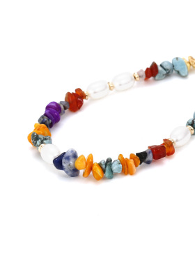 波西米亚民族风天然石头街拍流行项链 气质百搭简约ins网红锁骨链