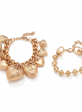 锁骨链配饰2024新款欧美爱心吊坠