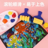 Детская поролоновая печать, кисть ручной работы, пигментированный поролоновый барабан, щетка, раннее развитие, «сделай сам»