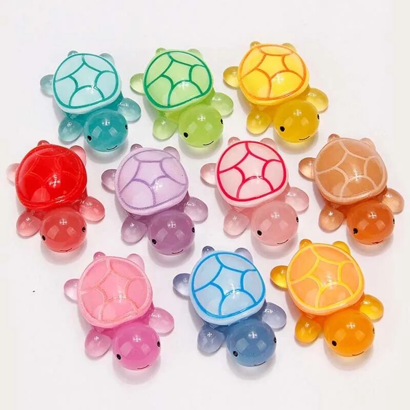 大号夜光彩色小乌龟树脂仿真大乌龟摆件儿童玩具礼物盲盒桌面摆件