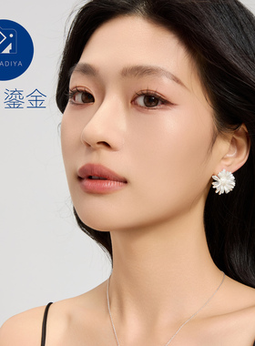 原创设计素月鎏金高级感耳环耳钉