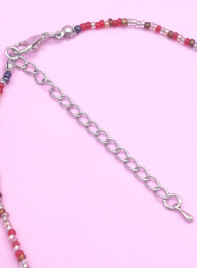 原创不掉色成人儿童亲子项链米珠宝石红色水晶球水晶项链女孩项链