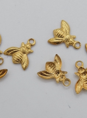 美国进口手作饰品材料迷你蜜蜂吊坠项链手链收尾物件1.2cm[小飞虫