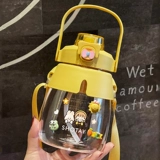 Вместительный и большой чайник со стаканом, подтяжки, портативная детская милая высококачественная трубочка, популярно в интернете