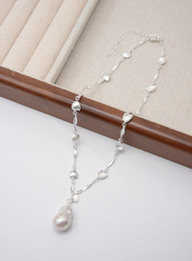 小众设计天然巴洛克珍珠项链女时尚气质百搭优雅知性复古风简约个