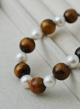 小众设计款天然虎眼石手链手串