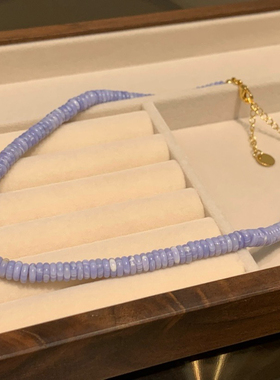 天然紫玉髓玛瑙珍珠项链