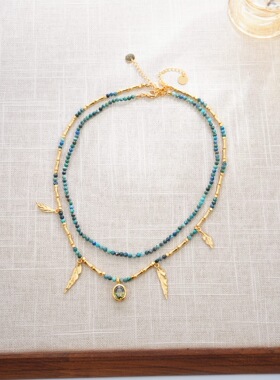 小众设计感叠戴天然石串珠项链女轻奢高级感精致锁骨链颈链配饰