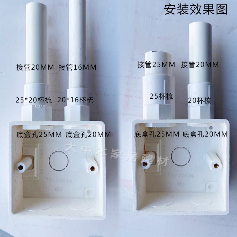 联塑PVC阻燃线管管接头16/20/25/32杯梳3/4/6分锁扣50锁头锁母40_虎窝淘