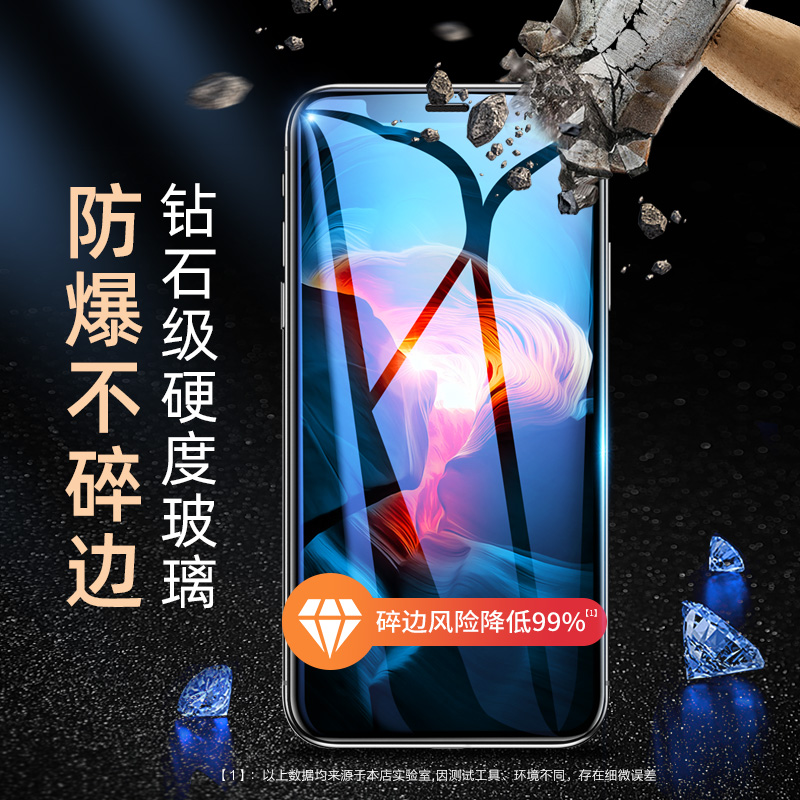 赛士凯适用苹果11钢化膜iPhone/xr/xs/Max全屏覆盖6/7/8/plus高清保护pro蓝光12promax防指纹mini防爆手机膜-图0