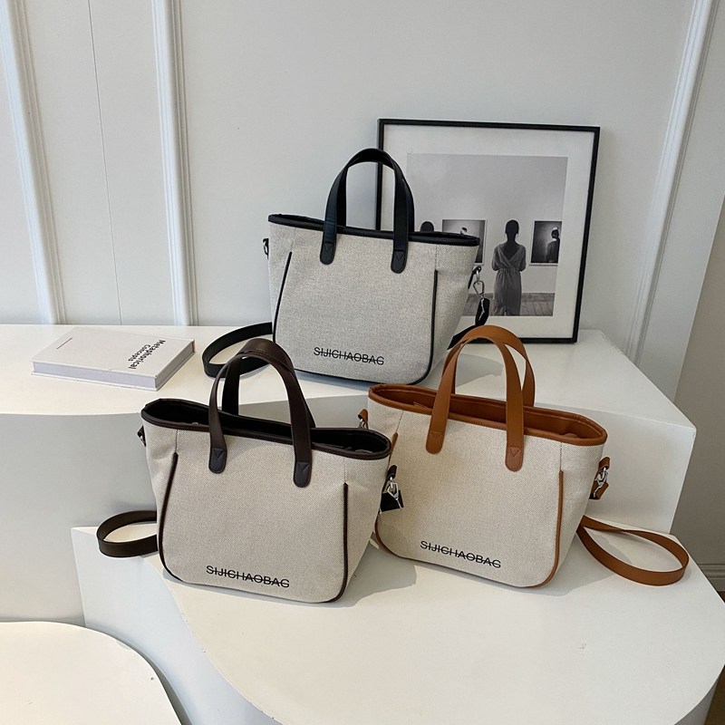 PINK新款秋冬百搭帆布包包女大容量单肩斜挎包布包手提通勤托特包,淘宝优惠券,粉丝福利购,淘宝优惠卷