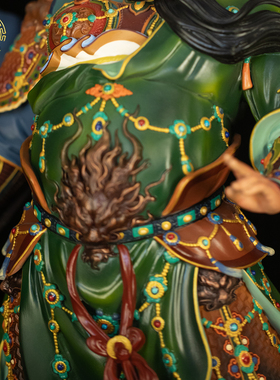 义薄云天关公武财神铜像摆件