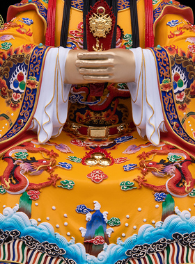 黄铜五台山广济龙王神像摆件
