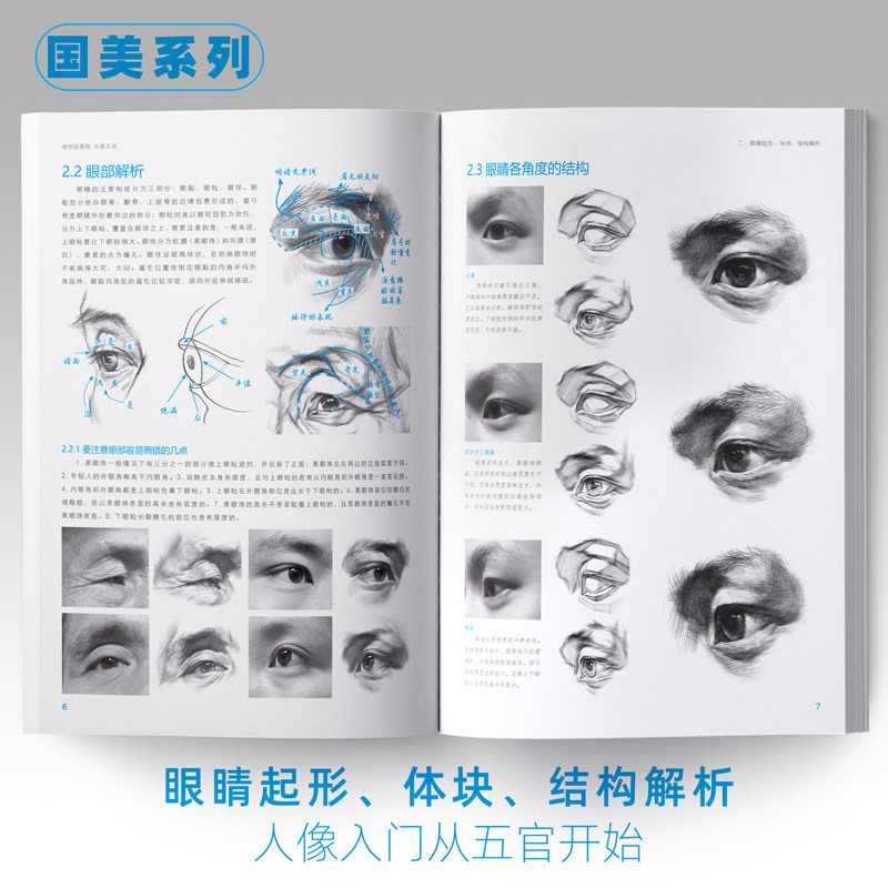 跟我画素描人像头像4册临摹书籍画册人物结构真人画像写生五官肌肉骨骼头骨零基础手绘画画教程入门美术自学赖小明国美高考解剖,淘宝优惠券,粉丝福利购,淘宝优惠卷