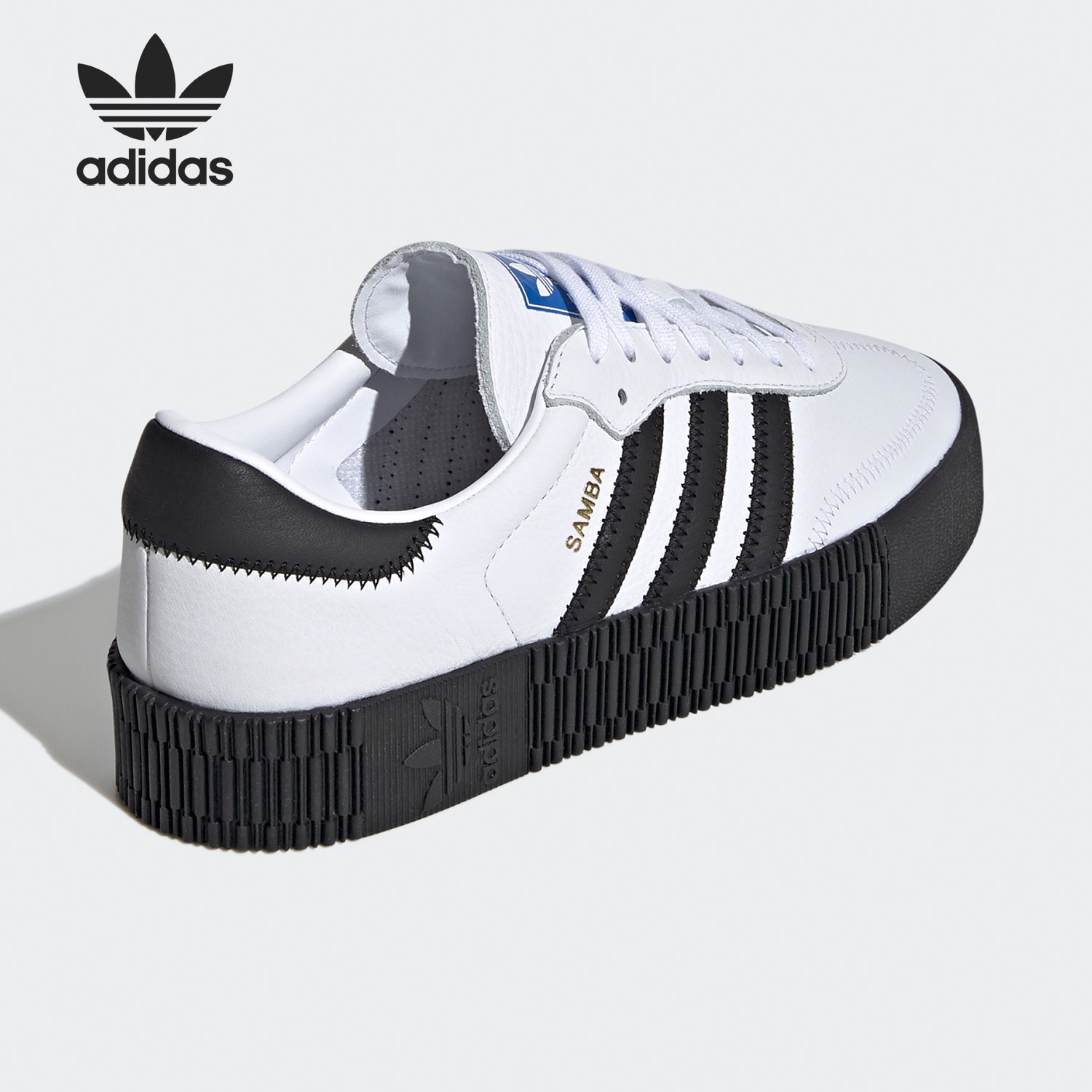 Adidas/阿迪达斯正品三叶草女子经典运动厚底休闲板鞋FV0767 - 图1