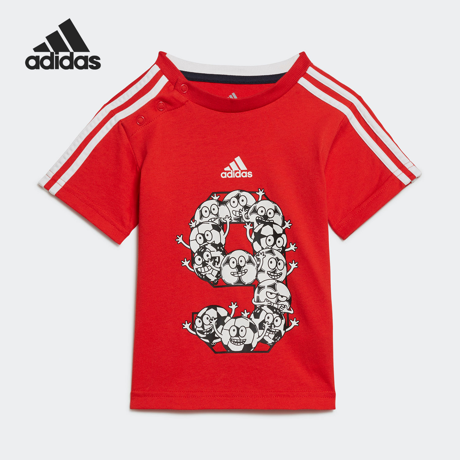Adidas/阿迪达斯正品夏季新款儿童训练运动休闲短袖套装GM8967-图0