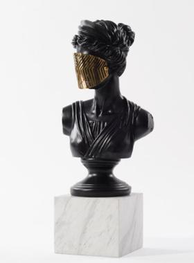 轻奢样板房少女人物新古典风摆件