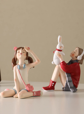 小女孩书柜书桌书架摆件客厅电视柜房间新房子送闺蜜家居软装饰品