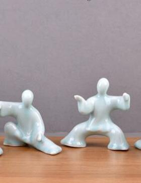 新中式风太极人物禅意书柜工艺品