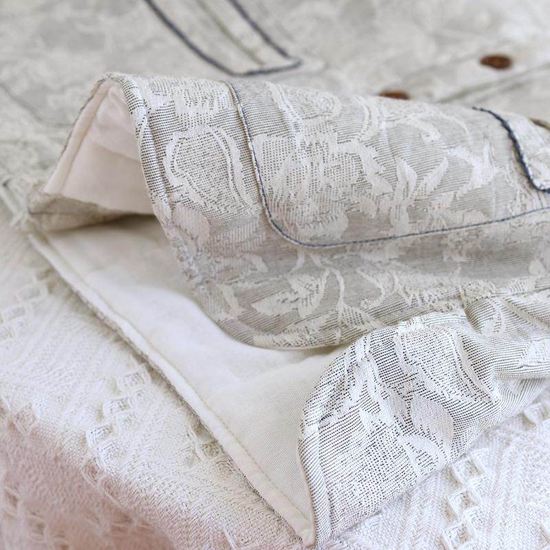 新款纯棉纱布三层夹棉睡衣女士秋冬季复古提花加厚棉袄家居服上衣,淘宝优惠券,粉丝福利购,淘宝优惠卷