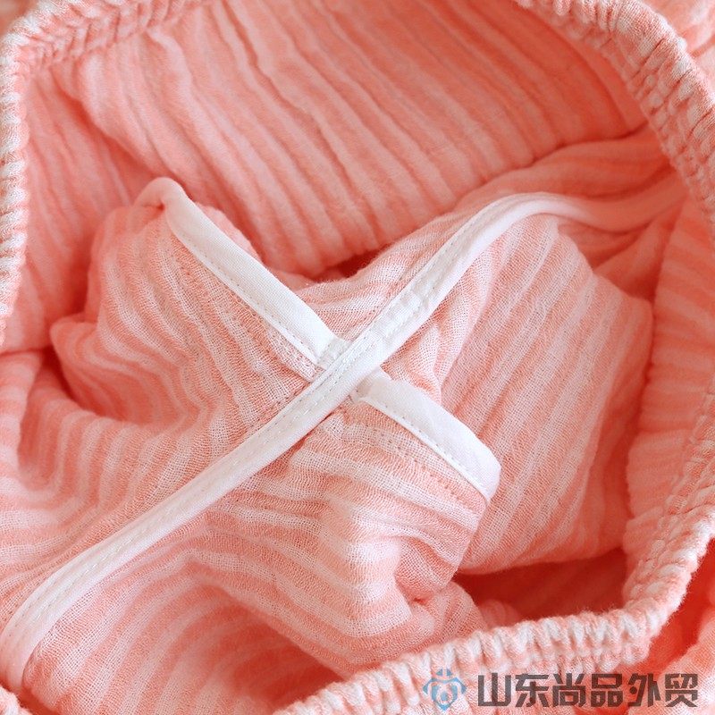 新款网红包边纯棉四层纱布睡衣女士春秋季长袖套装无印格子家居服,淘宝优惠券,粉丝福利购,淘宝优惠卷