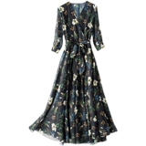 Осенняя шифоновая длинная юбка, платье, большой размер, в западном стиле, подходит для полных девушек