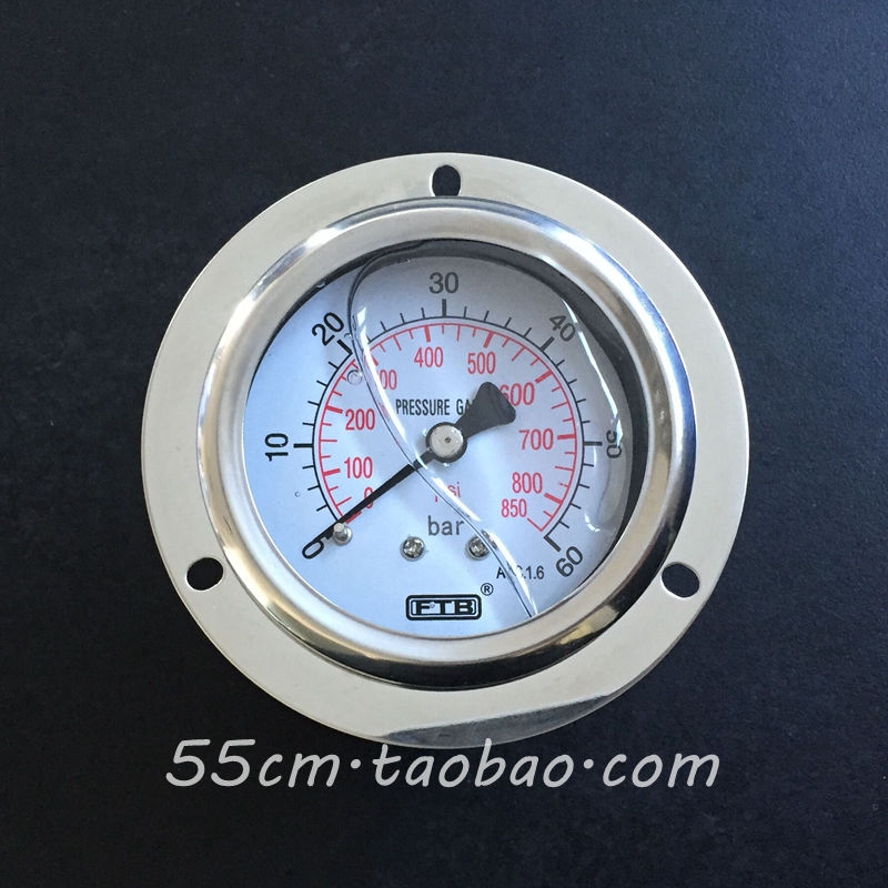 数控车床配件YN60ZT机床压力表0-60bar注液不锈钢耐震压力表FTB - 图2