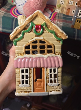 丹麦荷兰发光烛台陶瓷小屋